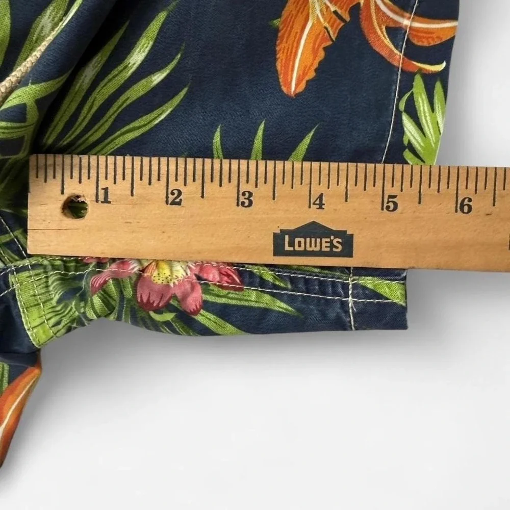 Polo Ralph Lauren navy‎ blue swim shorts with tropical print L 0036